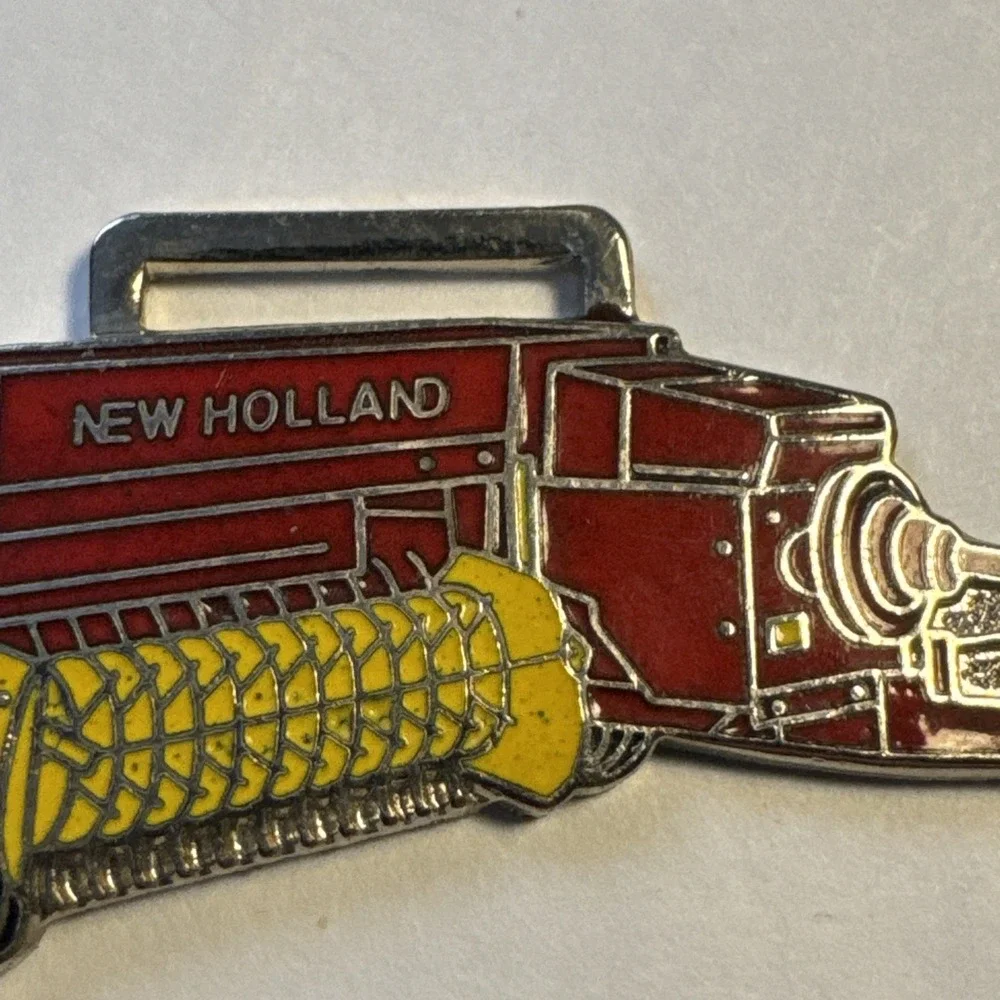 Vintage Red Farm Hay Baler Machine Watch Fob Key Chain Charm Pendant Free Ship